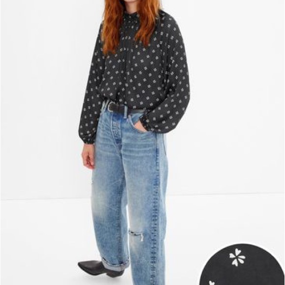 Gap Silk Mockneck Blouse, | Size S Tall - Picture 6 of 7